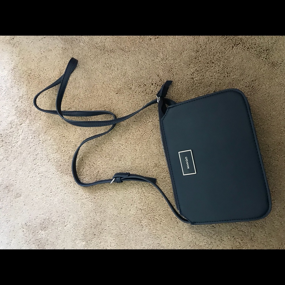 Mango prussian blue shoulder bag